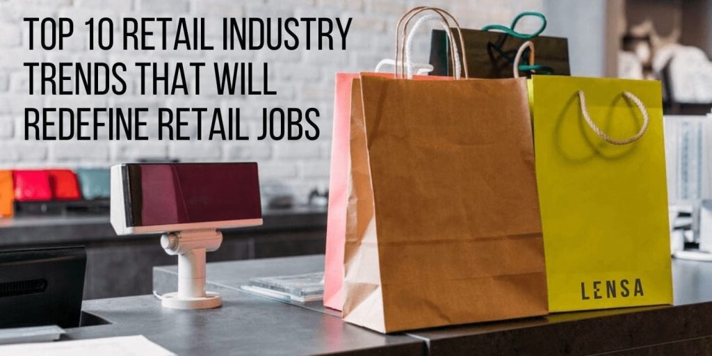 shopping bags on the counter of a retail store
