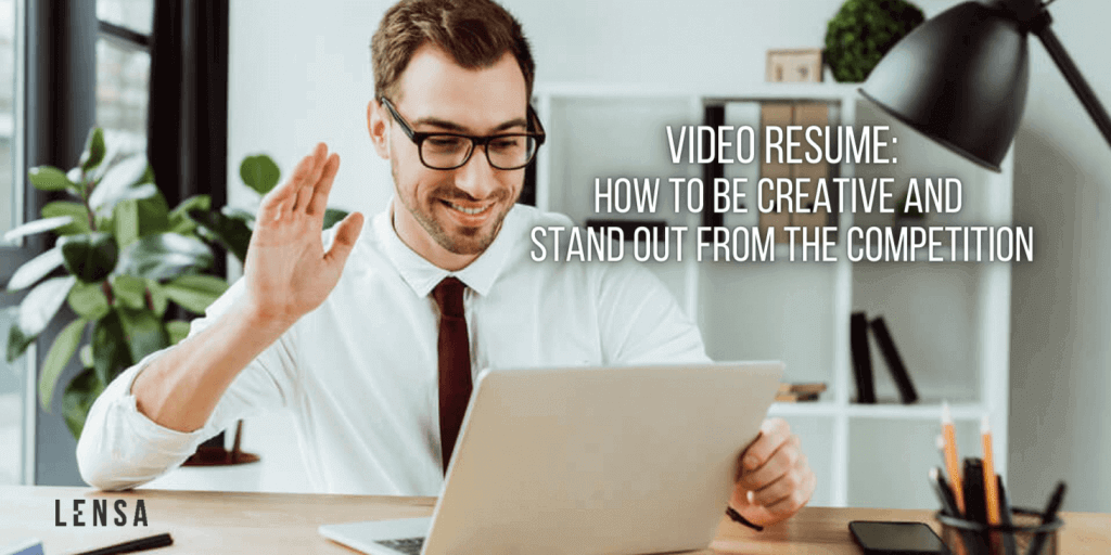 A jobseeker creating a video resume at home on his laptop